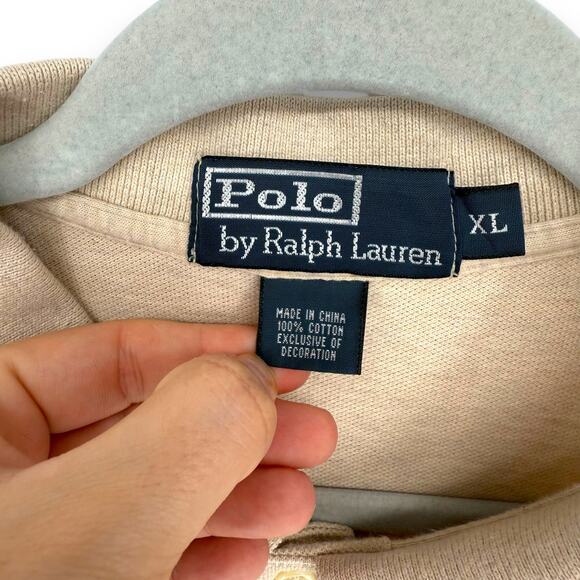Polo by Ralph Lauren Tan Beige Polo Shirt Men's Size XL Academia Preppy Heritage - Picture 4 of 4